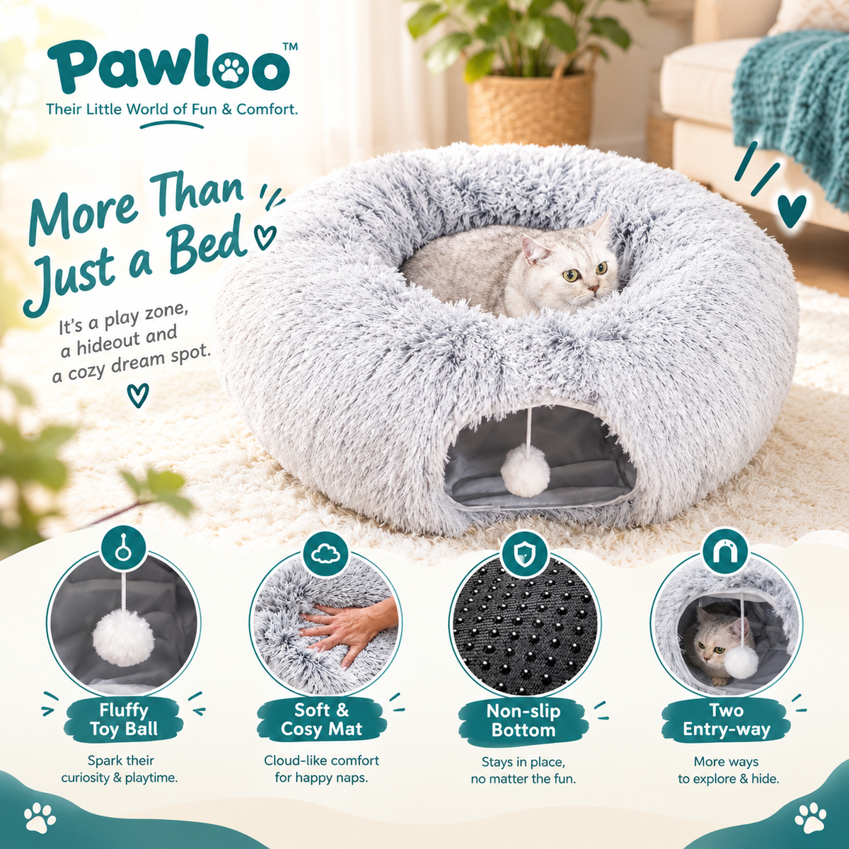Pawloo™ Cozy Tunnel Bed
